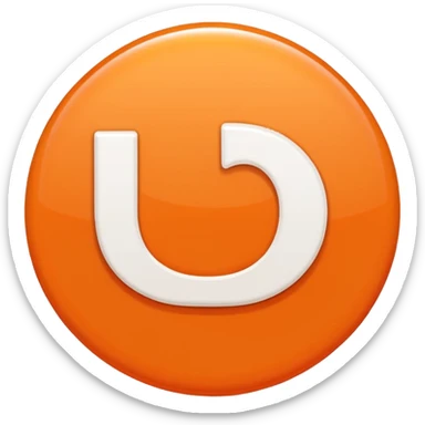Orange circle with a white M in the Middle sticker