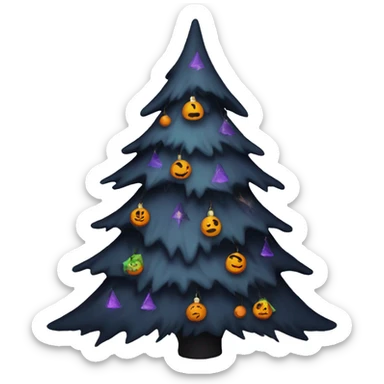 Spooky themed christmas tree sticker