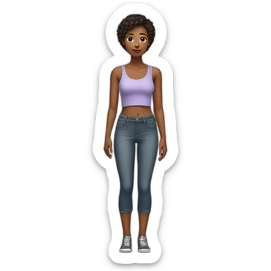 Woman with a short croptop on sticker