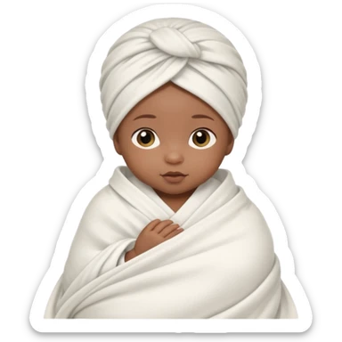 newborn black baby girl in a swaddle sticker
