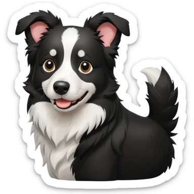 Colorful Border collie Dog, Border collie Portrait, Dog Sticker Clip art sticker