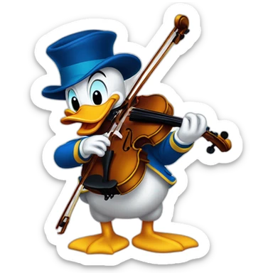 donald duck playing violin sticker