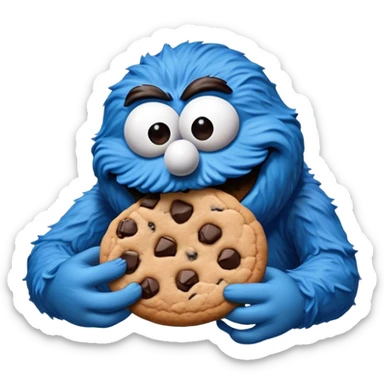 cookie monster eating a cookie sticker