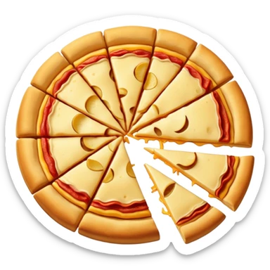 Cheese 🧀 pizza 🍕 salie with  cutting Apple pieces sticker