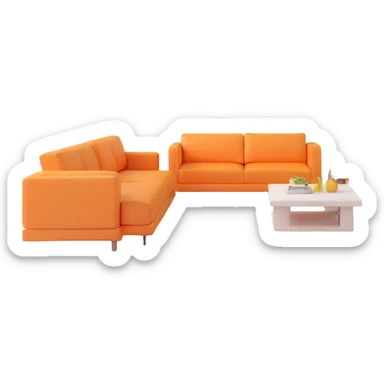 dog family gathered around a coffee table in a modern family room sticker