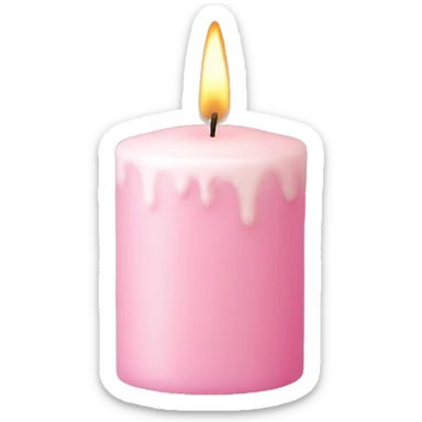 christmas pastel pink candle  sticker