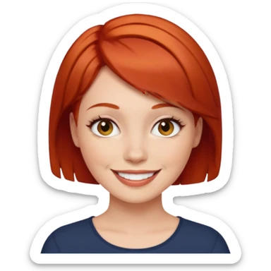 Branca ruiva cabelo curto sticker