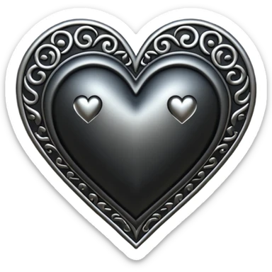 black metal make up heart sticker