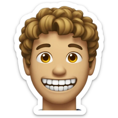 Man with massive teeth sticker