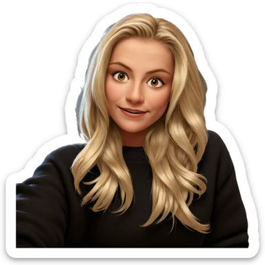 blonde girl in cozy sweater sticker