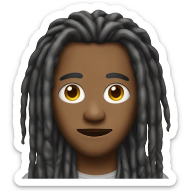 Man with long dreads sticker