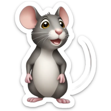 a standing rat sticker