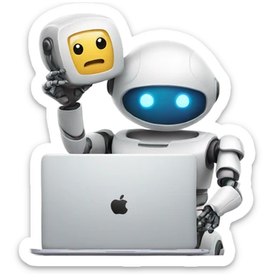 laptop and cute robot sticker