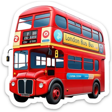 red double-decker London bus sticker