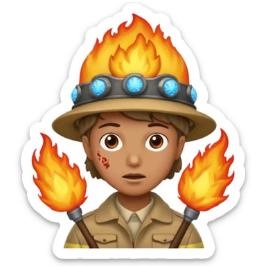 Brain with fire describe passion explorer person sticker