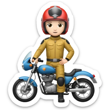 motorcycle human with helmet full body sticker