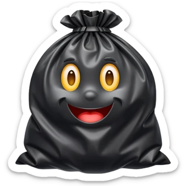 trash bag with nothin on it, just the plain trash bag sticker