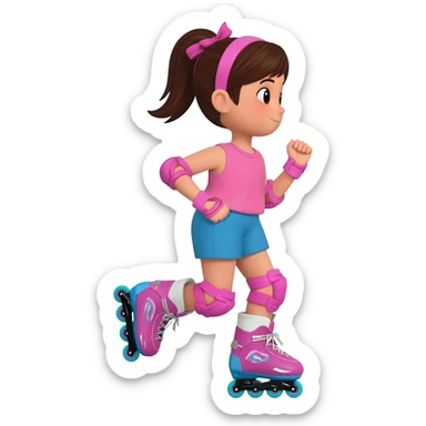niña con patines de linea sticker