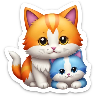 Zwei sich küssende Baby katzen sticker