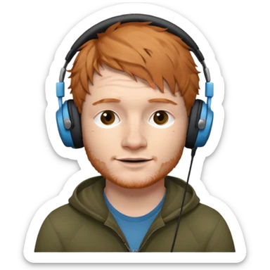 ed sherran wearing headphones sticker