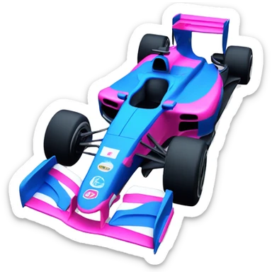 Formula1 blue and pink car sticker