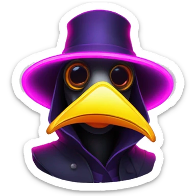 plague doctor with neon sticker