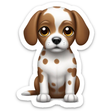 Small dog with dots brown colour and grey spots sticker