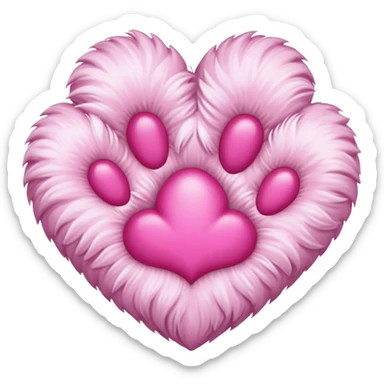 Paw heart sticker