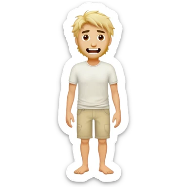 disheveled white man slouching and talking. missing teeth standing full body sticker