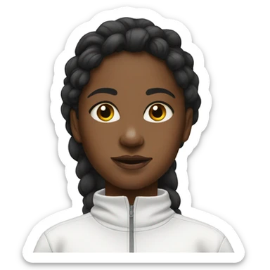 black-long-haired-girl-in-white-tracksuit sticker