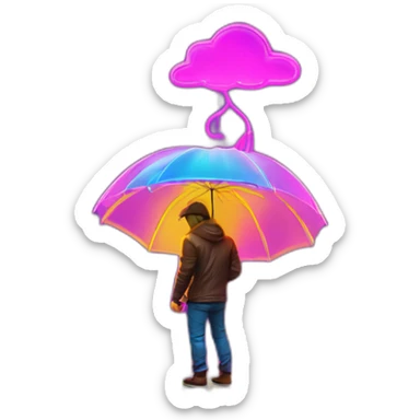 Juicy booty neon sign style man rain sticker