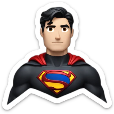 superman wearing his dark suit from justice league zac snyder cut sticker