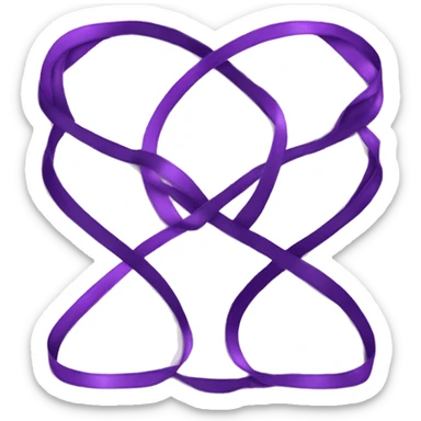 Purple ribbon infinity corners in midle writen 7 sticker