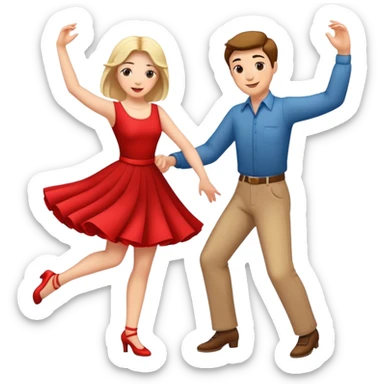 a man and a woman dancing together holding hands sticker