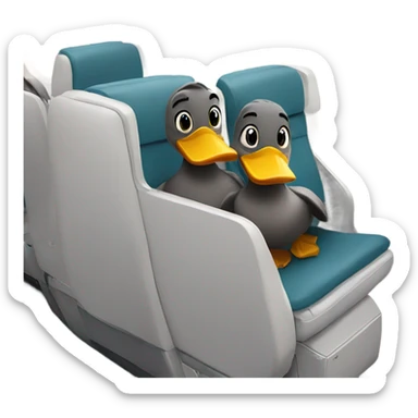 Two ducks on a plane sticker