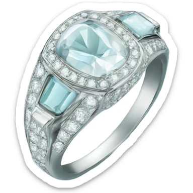 Silver ring with Tiffany diamond  sticker