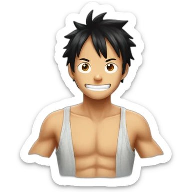 Luffy like a cat sticker