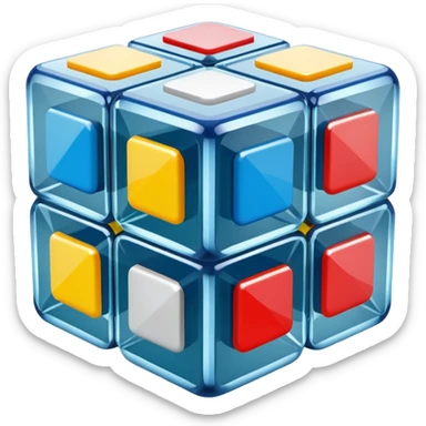 Transparent glass Rubix cube sticker