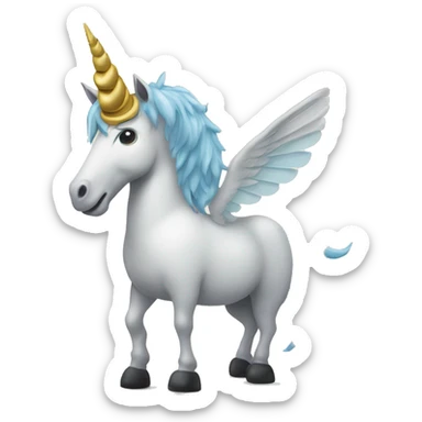 a unicorn with wings that has dollar note stuck on it's horn sticker