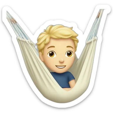 a white kid laying in hammock sticker