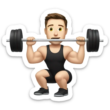 elon musk lifting weights like a powerlifter  sticker