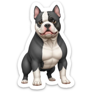 American bully black and white sticker