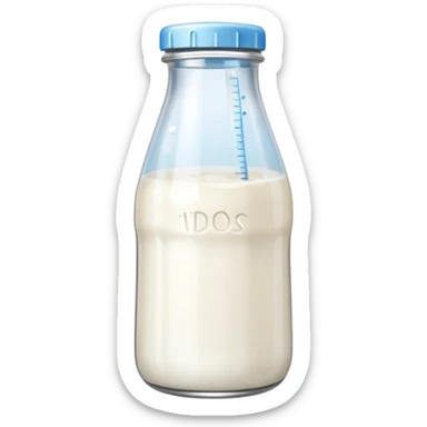 baby Milk bottle with measuring marks and milk drops sticker