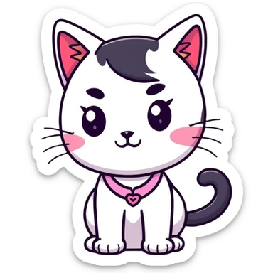 beautiful cat girl with cat ears sticker