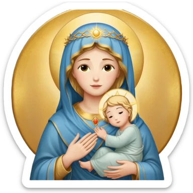 Image of the Mother of God in a frame sticker
