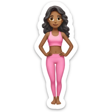 aesthetic pakistani girl with pink yoga set emoji sticker
