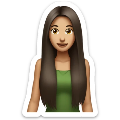 beautiful straight hair brunette girl Christmas sticker