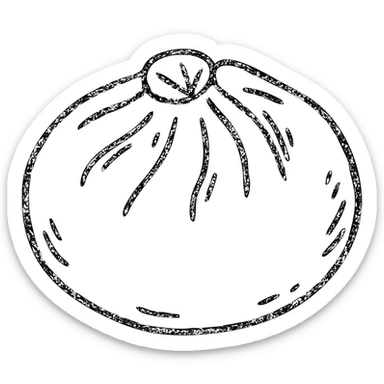 banh bao, outlined icon, no fill, hand-drawn look sticker