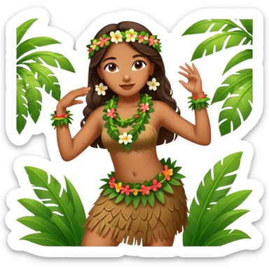 Beautiful Hawaiian girl dancing hula sticker