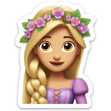 Princess Rapunzel with flowers on her head sticker